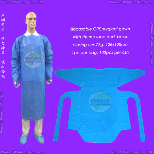 Camice isolante CPE Camice isolante chirurgico monouso impermeabile CPE