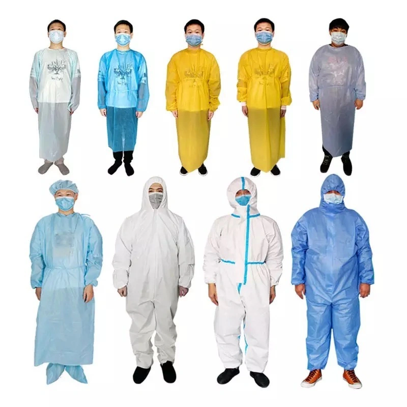 50GSM/60GSM SMS Fabric Disposable Coverall Overall Protective Clothing CE Type 5/6 Safety Suit