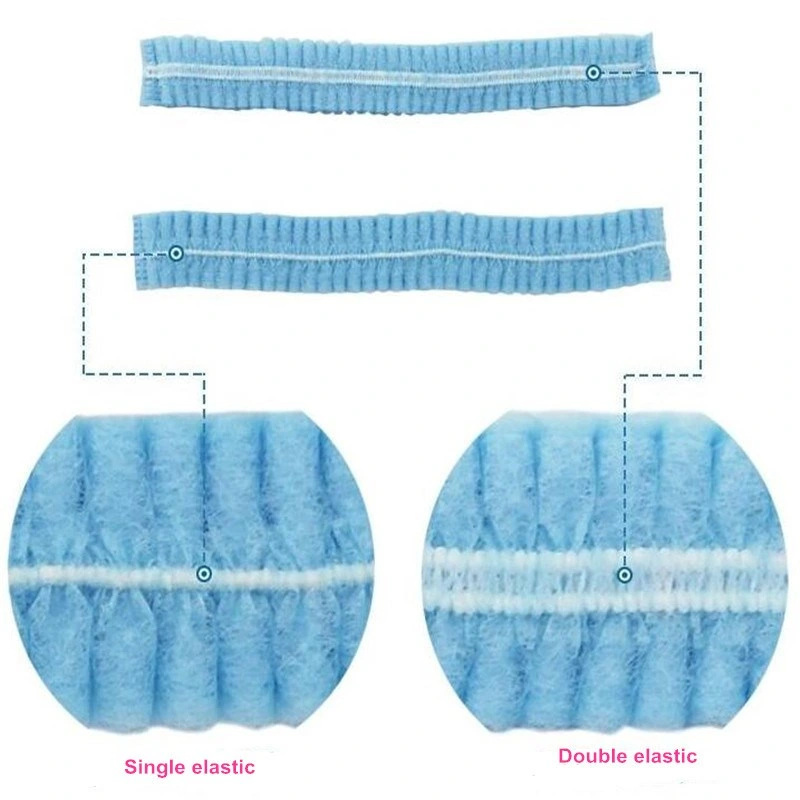 High Thickness Disposable Double Elastic PP Non Woven Bouffant Mob Cap for Doctor and Nurse