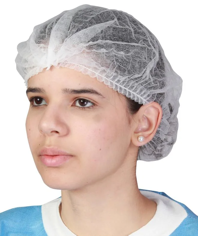 Hot Sell Disposable PP Non-Woven Clip Cap Mob Cap Hair Net with Double Elastics