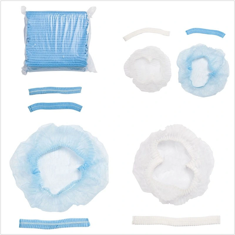 High Thickness Disposable Double Elastic PP Non Woven Bouffant Mob Cap for Doctor and Nurse